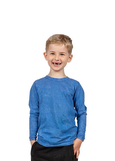 Picture of RAMO Kid's Stone Wash Long Sleeve T-shirt T228KS