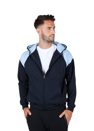 Picture of RAMO Mens Shoulder Contrast Zip Hoodie F303HZ