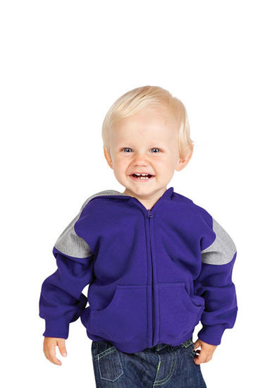 Picture of RAMO Kids Shoulder  Contrast Panel Hoodies with Zipper F335ZZ